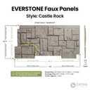 EverStone Castle Rock Faux Stone Panel, 49"W x 24 1/2"H x 1 1/4"D, Urban Color