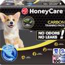 HONEY CARE All-Absorb Puppy Training Pads | Doggie Potty Pads Absorb Eliminating Urine Odor, Ultra Charcoal Dog Pee Pad (Carbon, L 22x23 inch, 100ct)