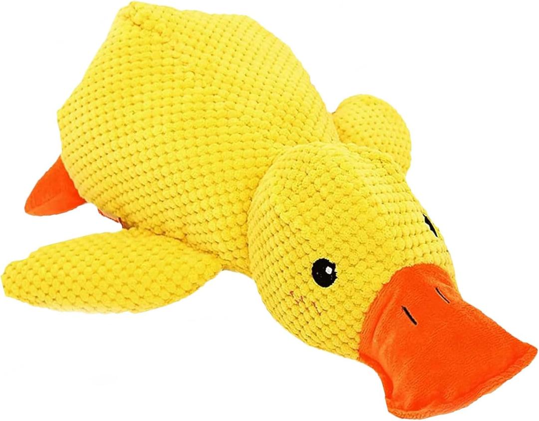 The Mellow Dog Calming Duck Toy, 2025 New Calming Duck Toy for Dogs, Dog Emotional Support Ducks Durable Yellow Stuffed Ducks Chew Toys for Dogs Indoor Puppy (Small(8.7 * 9.8in))