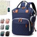 SHITIESHOU Diaper Bag Backpack Baby Bag, Baby Girl Boy Diaper Bag for Dad Mom with Pad, 16 Pockets, Pacifier Case, Large Diaper Bags Unisex for Travel (Blue)