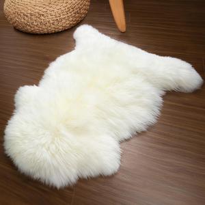MOOX Sheepskin Rug Sheepskin Throw Genuine Soft Real Natural Wool Lambskin Fur Rug Throw Kids Bedroom Sofa Mat Chair Seat Covers (White, 2.3x3.3ft)