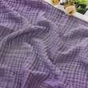 EMME Cotton Muslin Queen Blanket Bed Layering Breathable Gauze Blanket Soft Lightweight Blankets Adults (Purple, 90"x90")
