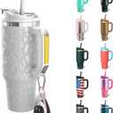 Frost Buddy Thicc Buddy - 40 oz Stainless Steel Vacuum Insulated Tumbler with Lid and Straw for Water - Travel Mug Cupholder Friendly - Gifts for Women Men Him Her (White Leopard)