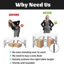 Table Legs Extensions for Straight/Bent Folding Tables, Metal Folding Table Leg Extenders, Rubber Base for More Stability, 2-Level Height Adjustable Furniture Risers (3.6"/ 5.2"(4 Pack))