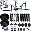 Breeze Touch 230FT Drip Irrigation System, Manual Garden Watering Kit with 6-Way Connectors, 1/2" & 1/4" Distribution Tubing for Greenhouse, Yard & Potted Plants, Precision Irrigation for Large Garden