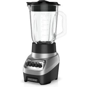 BLACK+DECKER PowerCrush Multi-Function Blender with 6-Cup Glass Jar, 4 Speed Settings, Silver