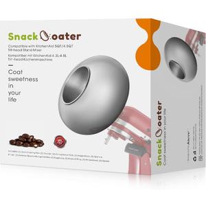 Aieve Snack Coater Compatible with KitchenAid Tilt-Head Stand Mixer, Chocolate Coating Attachment for Freeze-Dried Strawberries, Almonds, Pistachios & Nuts, Home & Commercial Use