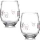 2 Pcs Bow Cups Icon Juice Glasses Stemless Aesthetic Drinking Cups 18 oz Old Fashioned Cocktail Cup Coffee Mugs for Party Supplies Gifts