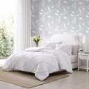 Laura Ashley - Twin XL Comforter Set, Reversible Bedding Set with Matching Sham, Dorm Essentials (Norah Solid White)