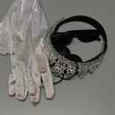 Semato Princess Costume Accessories for Women Princess Bachelorette Party Crown with White Long Gloves and Sunglasses Set