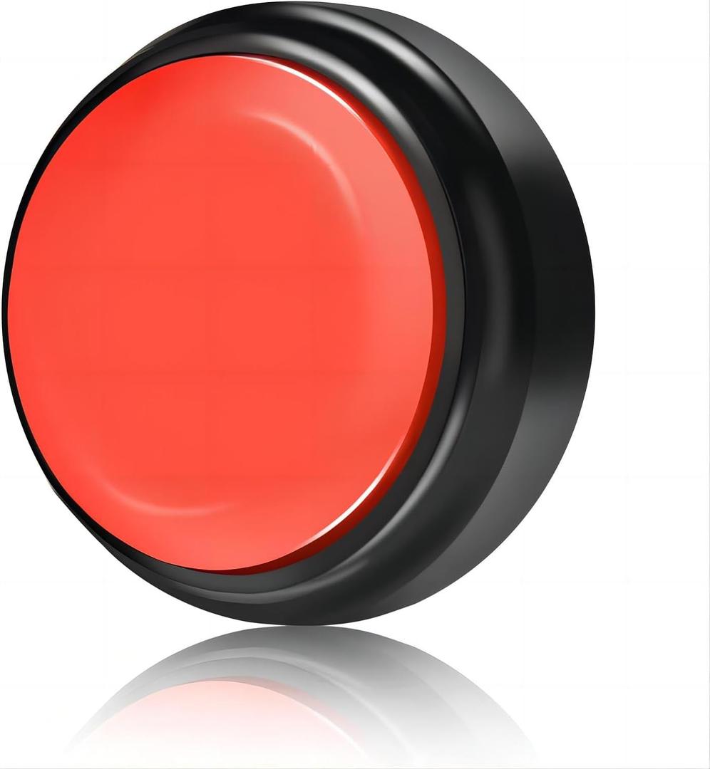 Record Talking Button Easy Button Recording Voice Button Funny OfficeToys Multifunctional Dog Buttons Talk for Communication-Classroom-Friendly Recordable Sound Buttons Buzzer ButtonBlack+Red