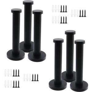 Wall Hooks Heavy Duty Coat Hooks Stainless Steel Clothes Hanger for Hanging Bathroom Towels Handbag Black 4-inch Length with 16mm Shank Dia - Pack of 6