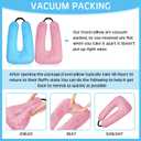Barydat 2 Pcs Car Travel Pillow for the Back Seat 28 x 18 in Sleeping Reading Pillows for Distance Travel Car Cushion for Kids Adults Head and Body Support U Shaped Pad(Pink, Blue)
