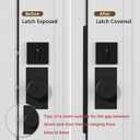 Door Latch Guard Plate for Outswing Door Security 11'' with 0.55'' Offset Cover Heavy Duty L-Shaped Door Latch Shield, Matte Black 1 Pack