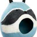 Luxurious Merino Wool Cat Cave - Foldable Hideaway Pod for Indoor Cats - Premium Felt Kitten Pet Enclosure - Covered Cat House for Ultimate Cozy Comfort by Woolygon (Racoon)