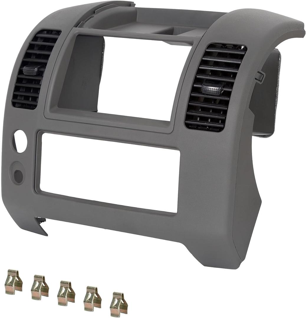 ECOTRIC Center Dash Console Compatible with Nissan Frontier 2005-2020 Instrument Panel Trim Replacement for Part Number 68259-ZP16D, Gray
