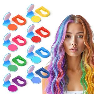 8 Colors Temporary Hair Chalk Hair Dye For Girls Kids Adults, Washable Hair Color Makeup For Sport Events Halloween Christmas Birthday Cosplay Festivals Hair DIY Party (1 Count (Pack of 1))