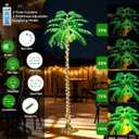 Christmas Solar Palm Tree Lights, 8FT 223 LED with Remote and Plug for Outdoor, 8 Modes Lighted up Waterproof Artificial Fake Tree with 5 Coconuts for Tiki Bar Patio Porch Pool Indoor Decor