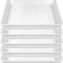 5 Pack Square Plant Saucer 12 Inch, Plastic Plant Water Dray Tray, Flower Pot Saucers, Square Planters for Indoors and OutdoorsPlants Saucer for Plant Pots. (White)