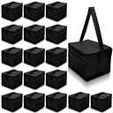 LECEHIVO 18 Pack Insulated Lunch Bags Bulk, Leakproof Cooler Bags Reusable Lunch Boxes, Waterproof Thermal Insulated Beverage Bag for Women Men for Work, Picnic, and Beach(Black)