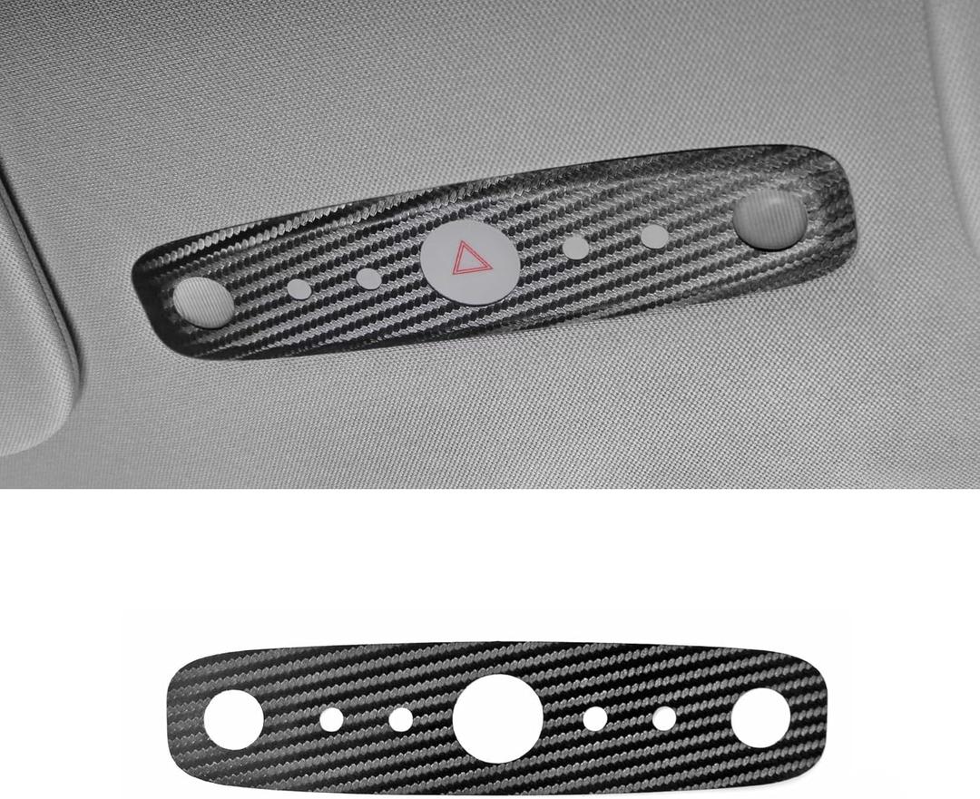 BETTERHUMZ Car Front Roof Reading Light Frame Cover for Tesla Model 3 Highland 2024 Model Y Juniper 2025 2026 for Alcantara Carbon Leather Interior Decor Trim Tuning Accessories (Carbon Fiber)