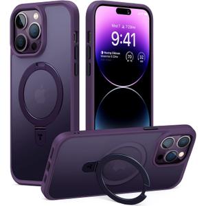 TORRAS Magnetic Ostand for iPhone 14 Pro Max Case [Compatible with Magsafe] [Military Grade Drop Protection] Shockproof, Dark Purple