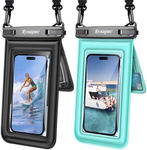 [Up to 8.5''] Floating Waterproof Phone Pouch, Double Bags Waterproof Phone Case with Lanyard for iPhone 17 16 15 Pro Max, Galaxy S25 Ultra, IPX8 Cellphone Dry Bag Beach Cruise Ship Essentials Pack of 2 