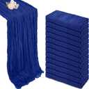 12 Pack Royal Blue Cheesecloth Table Runner 10ft Boho Gauze Fabric Cheese Cloth Table Runner 35 x 120 Inch Rustic Sheer for Romantic Wedding Decor Baby Shower Party Table Centerpiece Decoration
