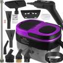 Steam Cleaner, 3-Level Adjustable Handle, 15s Heat-Up, 1.69 Quarts Tank, Portable Steamer for Cleaning with 10 Accessories, Steam Cleaner for Home for Dirt (Purple)