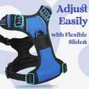 Rabbitgoo Dog Harness for Large, No Pull Pet Harness with 3 Buckles, Adjustable Soft Padded Vest with Control Handle, Walking Reflective Pet Vest for Extra Large Dogs, Blue, XL