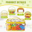 8 Packs Extra Large Toy Storage Bags with Labels, Reusable Clear PVC Board Game Storage, Travel Waterproof Toy Organizer Bags with Name Tag and Manual Pocket for Building Blocks, Puzzle, Kids Books