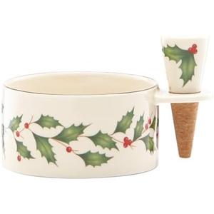 Lenox 870006 Hosting The Holidays Wine Coaster & Stopper Set, Christmas Theme
