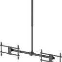 WALI Ceiling TV Mount Dual Screen Side by Side Fits Most Display 34 to 60 Inch TV, Up to 176lbs, 88 lbs for Each Screen, Height Extension up to 65.6 Inch, Mounting Holes 600x400mm (CM3460-2), Black