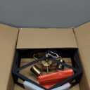 WILON Industrial Semi Flush Mount Ceiling Light, 19.68" Dining Room Light Fixture Farmhouse 6-Light Kitchen Lighting Fixtures Ceiling Mount Black and Gold Light Fixture for Hallway Kitchen Foyer