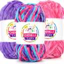 3 Pack Velvet Chenille Yarn for Crocheting