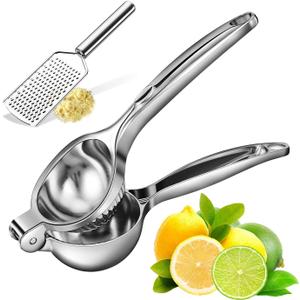 Lemon Squeezer - Lemon Squeezer Manual Citrus Juicer - Lemon Manual Press Juicers Stainless Steel - Lime Squeezer Lemon Juicer Squeezer with Grater (Large)