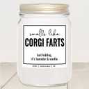 You Nique Designs, Corgi Candle, 8 Oz, Cute Corgi Gifts for Corgi Lovers Women, Corgi Stuff, Corgi Goft, Corgi Dad Mom, White All Natural Soy Vegan Aromatherapy Candles (Lavender & Vanilla)