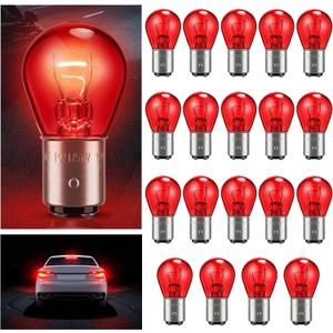 Lewtemi 20 Pcs 1157 Red Bulbs Brake Light Bulbs 12V 21/5W Turn Signal Replacement Car Tail Trailer Rear Light Compatible with 2357 2057 7528 BAY15D 1016 1034 for Marker Parking Running Backup Spare