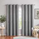 Randall Faux Suede Window Curtain Panels 84 Inches Long with Grommet Top Solid Window Treatment Set Room Darkening Drapes for Bedroom/Living Room (2 Panels, Grey, 55"84")