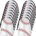 Flutesan 50 Pack Drawstring Baseball Party Favor Bags Plastic Baseball Snack Goodie Bags Gift Packaging Storage for Kids Boys Birthday Sports Theme Party Supplies, 6 x 8 Inch