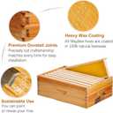 8-Frame Beehive Box Langstroth Medium Super Bee Box for Sale Wax Coated Bee Hives Includes Wooden Frames & Waxed Foundations (Unassembled)