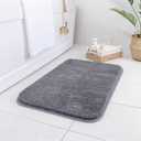 Fluffy Bathroom Bath Mat Anti-Slip Bath Carpets Doormat for Toilet Absorbent Floor Rug Beside Bathtub Wash Basin Washable 17.5 x 29 Inch