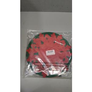 Boao 8 Pieces Christmas Placemats and Coaster Set 11.8 Inch Xmas Snowflake Round Table Mat Red Green Dinner Mat Heat Insulation Non-Slip Mats for Table Floor Protection Kitchen Dining Decoration