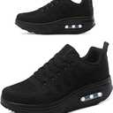 RUIDENG Platform Sneakers for Women Air Cushion | Walking Shoes Women Comfortable All Day | Thick Rocker Bottom 39