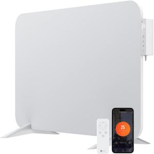 Infrared Space Heater with Smart Thermostat - Wall and Floor Mount, for smaller rooms - WiFi, App & Remote Control - No Noise & Energy Saving - German Brand - Color: White
