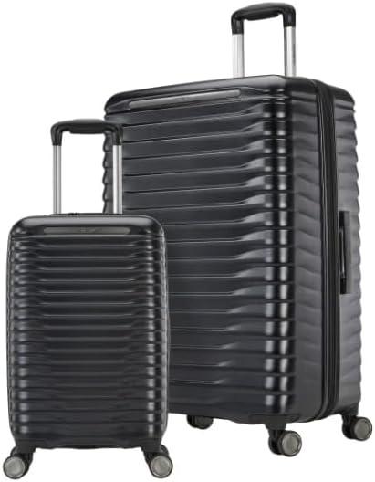 Samsonite Element XLT 2.0 2-Piece Hardside Luggage Set - Black, Spinner Wheels, RightHeight Handle, EAZYHOOK, Recyclex Lining