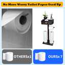 Freestanding Bathroom Toilet Paper Holder Stand with Shelf, Bamboo Toilet Paper Roll Holder with Wet Wipes Storage Drawer(Vintage Black)