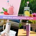 2 x 6Pcs Flower Glitter Cap Straw Cover Cap for Stanley Cup 40oz/30oz Accessories, 10mm Reusable Cute Drinking Straw Topper Accessories, Portable Protector Plugs Decorations Gifts for Party Favors