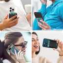 2 Pack Card Holder for Phone Case, Leather Phone Wallet Stick On, Strongest Adhesive Phones Wallet for iPhone/Android, Minimalist Slim RFID, Fit 7 Cards,Black & Blue