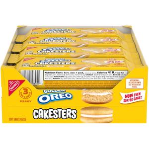 OREO Golden Cakesters Soft Snack Cakes, 8-3.03 oz Snack Packs, BBD: 5/23/26